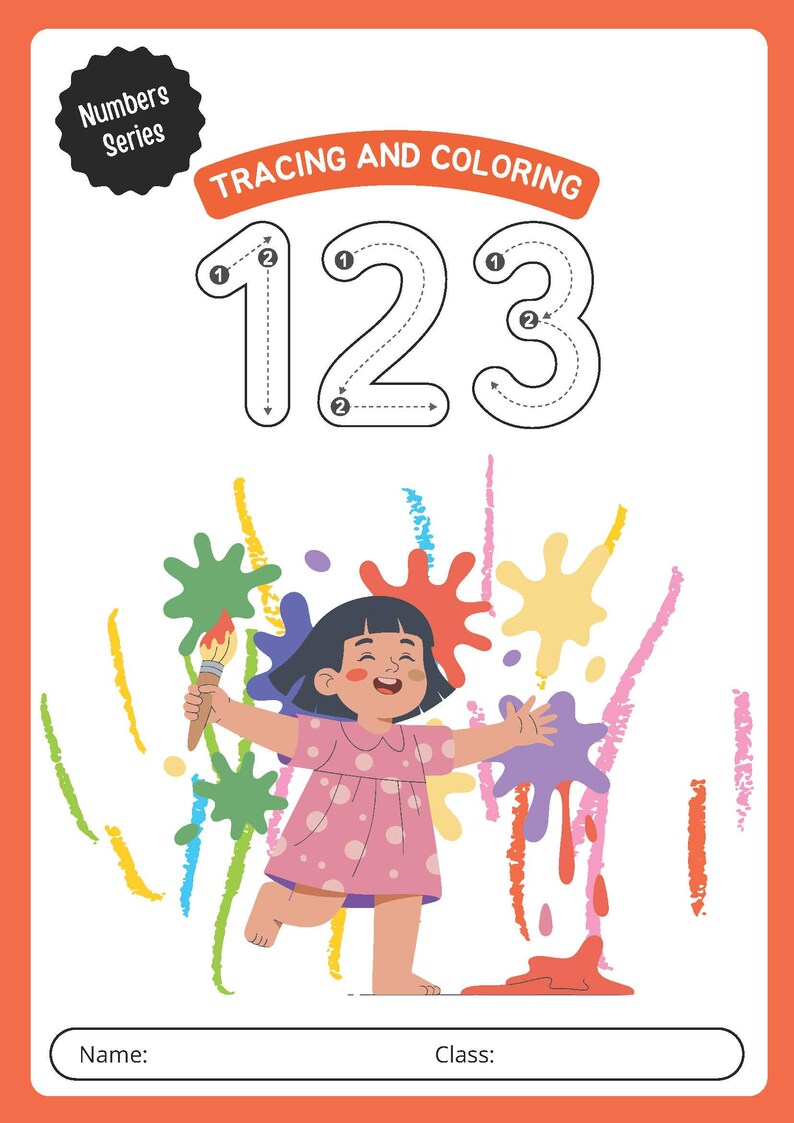 Number Tracing Coloring Workbook | Preschool Math Activity (digital ...