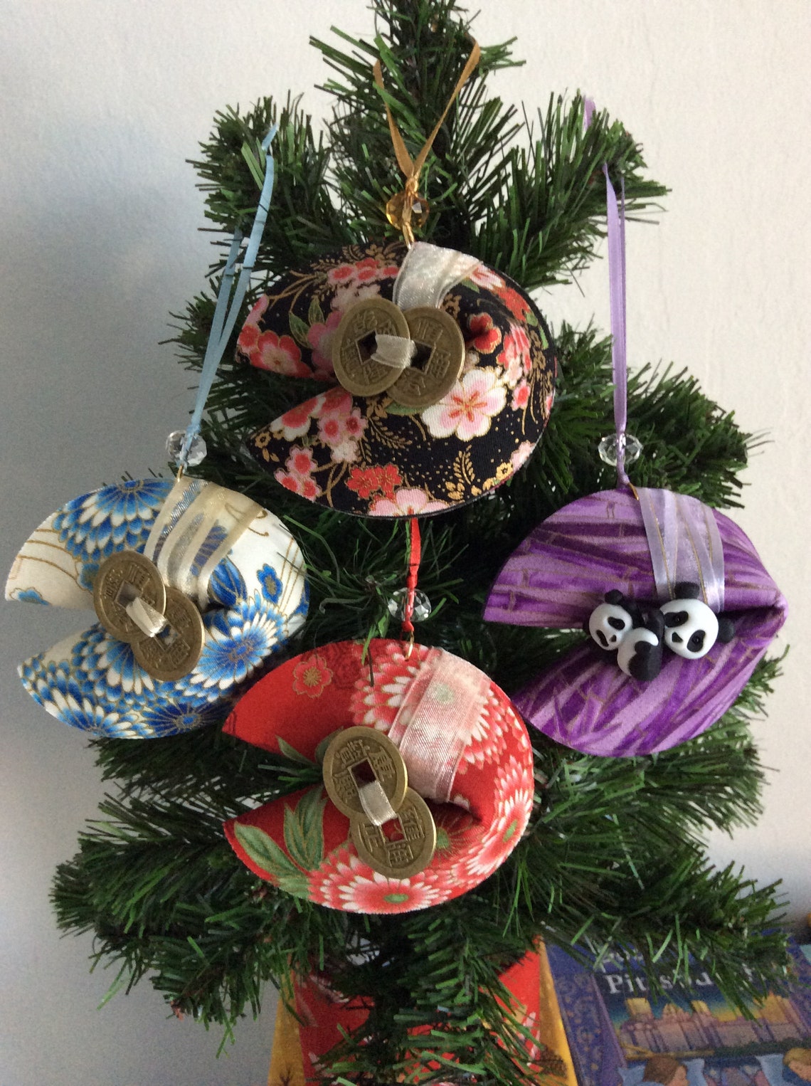 2-Pack Fortune Cookie Ornaments | Etsy