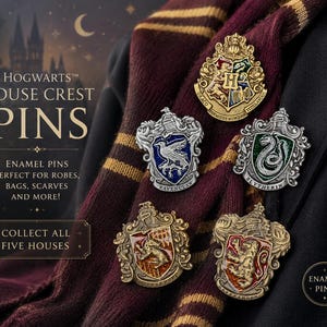 Magic Houses Pins • HIGH QUALITY handcrafted enamel brooches • Cosplay Collector Gift