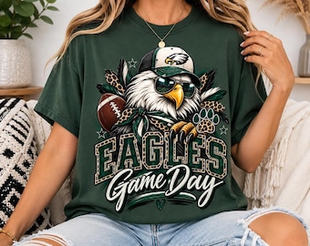 Eagles-Spieltag-PNG, Green Eagles Football-PNG, Leopard-Schulgeist-PNG, Eagles-Football-Mama, Maskottchen-Spieltag-Design