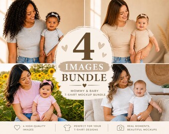 Mom and Baby Mockup Bundle, Motherhood Shirt Mockup, Infant T-Shirt Mockup, Family Lifestyle Mockup PNG, Digital Download