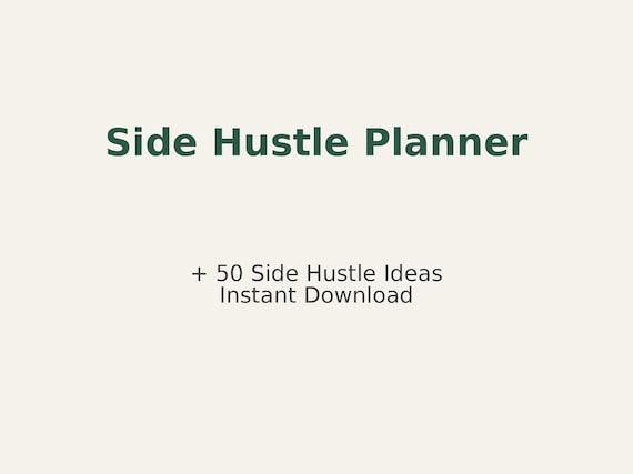 Side Hustle Planner | 50 Ideas, Income Tracker (Digital PDF Download)