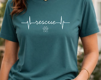 Organic Cotton Rescue Shirt — Vegan Animal Rights Tee, Sustainable Unisex Gift