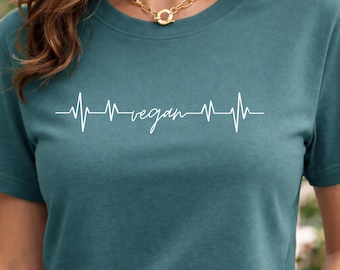Veganistisch T-shirt, minimalistisch T-shirt van biologisch katoen, ethische kleding, shirt dierenrechten, milieuvriendelijk