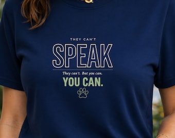 Animal Rights Shirt Organic Cotton Vegan Activist Speak Unisex Tee
