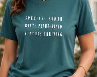 Plant Based Shirt Organic Cotton Vegan Lifestyle Tee Unisex Gift