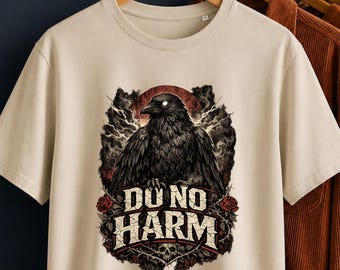 Vegan Graphic Tee – Do No Harm Gothic Animal Rights Organic Cotton Shirt