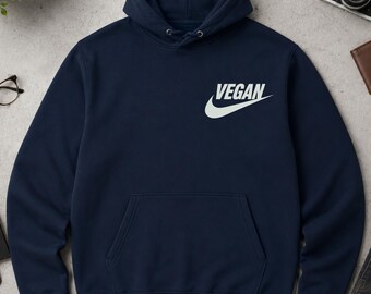 Vegan Hoodie Organic Cotton Eco Friendly Animal Rights Unisex Ethical Gift