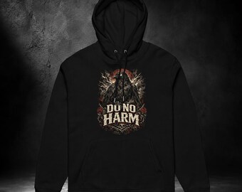 Vegan Hoodie Do No Harm Organic Cotton Animal Rights Unisex Eco Sweatshirt