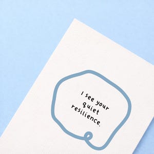Tarjeta "Veo tu Resiliencia Silenciosa": Apoyo para la salud mental, el agotamiento, las enfermedades crónicas, la neurodivergencia y el trauma. Validación, cuidado y amor.
