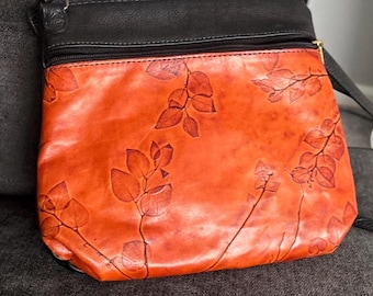 Leafleather messenger handbag C.L.Whiting handmade