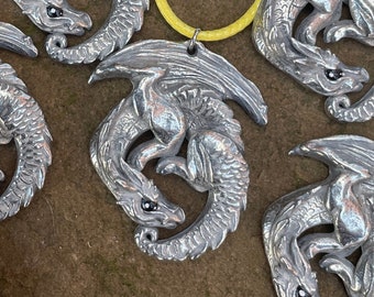 Pewter Guardian Dragon Pendant