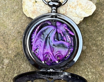 Hand Painted Pocket Dragon Necklace: Geeky Fantasy Art