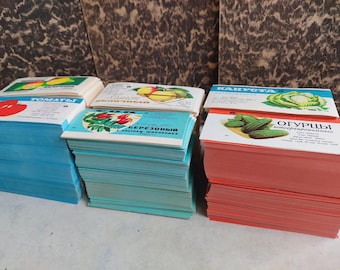 300 Vintage Soviet Food Labels | Bulk Paper Ephemera | Original 1980s Canning Jar Labels | Junk Journal Supplies