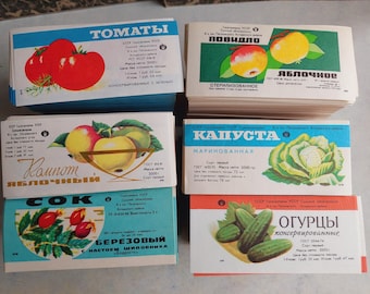 Vintage Food Packaging Labels | Original 1980s Ephemera Bundle
