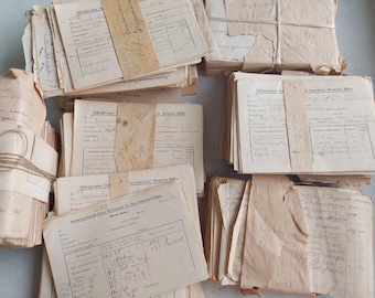 20 Original Archive Documents | 1930s-1970s Research Records | Vintage Junk Journal Ephemera