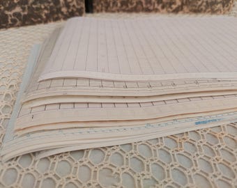 Vintage Industrial Chart Paper | 15 Sheets | Soviet Graph Paper | Junk Journal Ephemera