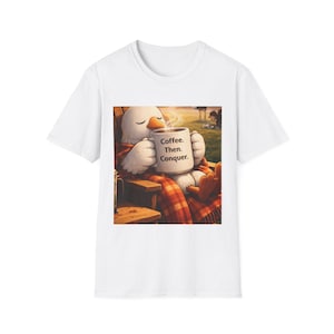 コーヒーアクションTシャツ｜コーヒーを飲んで征服するTシャツ