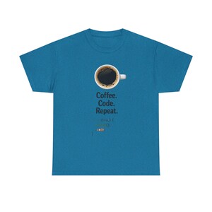 コーヒーコードリピートTシャツ | プログラマーコーディングループシャツ 画像 10
