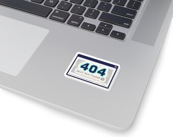 404 "Self Not Found" Sticker - Retro Error Window Laptop Decal