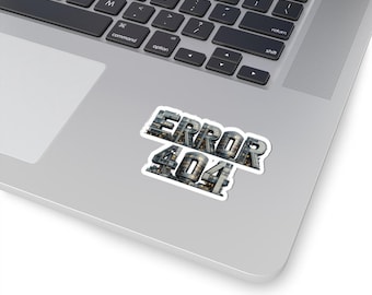 Error 404 Kiss-Cut Sticker - Tech Glitch Laptop Decal