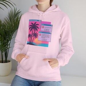 Sweat à capuche Vaporwave palmiers