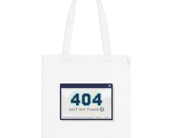 404 Self Not Found Tote Bag | Funny Programmer Error Code Tote