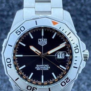 Vintage TAG Heuer Aquaracer Bamford Edition Automatic Black Dial Rotating Bezel Men's  Working Condition Wristwatch