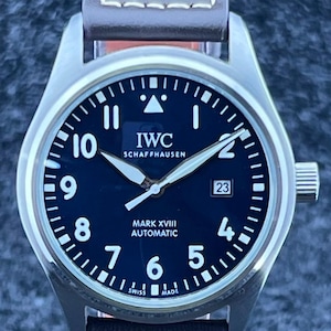 Vintage IWC Schaffausen Pilot's Automatik mit blauem Zifferblatt Edelstahlgehäuse & Datum Arbeitszustand Herrenarmbanduhr