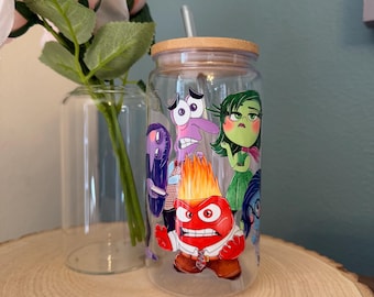 16oz Inside Out 2 Themed Acrylic Cup with Bamboo Lid and Straw