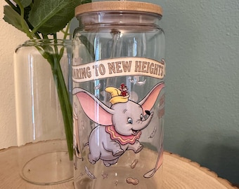 16oz Dumbo Themed Acrylic Cup with Bamboo Lid & Straw