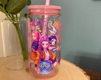 16oz Kpop Demon Hunters Pink Acrylic Cup