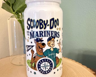 16oz Scooby Doo x Mariners Themed White Stainless Steel Tumbler