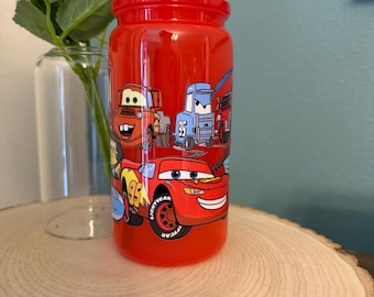 16oz Cars Themed Acrylic Cup and Straw