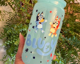16oz Bluey Themed Acrylic Cup