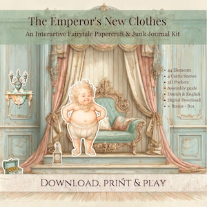 The Emperor's New Clothes Junk Journal Kit, Interactive Fairytale Paper Craft, Printable Vintage  Ephemera PDF