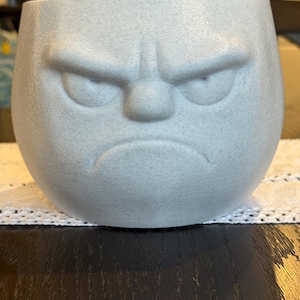 Grumpy Face Planter Pot | 3D Printed Succulent Planter, Moody Desk Decor