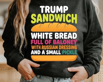 Trump Sandwich SVG, Funny Anti Trump PNG for dtf, Sarcastic Political, Democratic Liberal Graphic, White Bread Full of Baloney Download