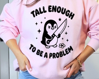 Groß genug, um ein Problem zu sein (PNG), Lustiger Pinguin (SVG), Meme-Sublimation, Lustiges Meme (Digitaler Download), Frecher Pinguin (Designdatei)