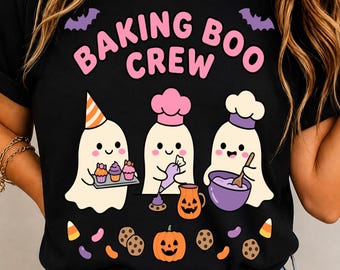 Fantasmas de la pandilla de repostería de Halloween PNG SVG, descarga digital para sublimación, lindos PNG de repostería de Halloween, cupcakes de fantasmas SVG, sublimación de Halloween