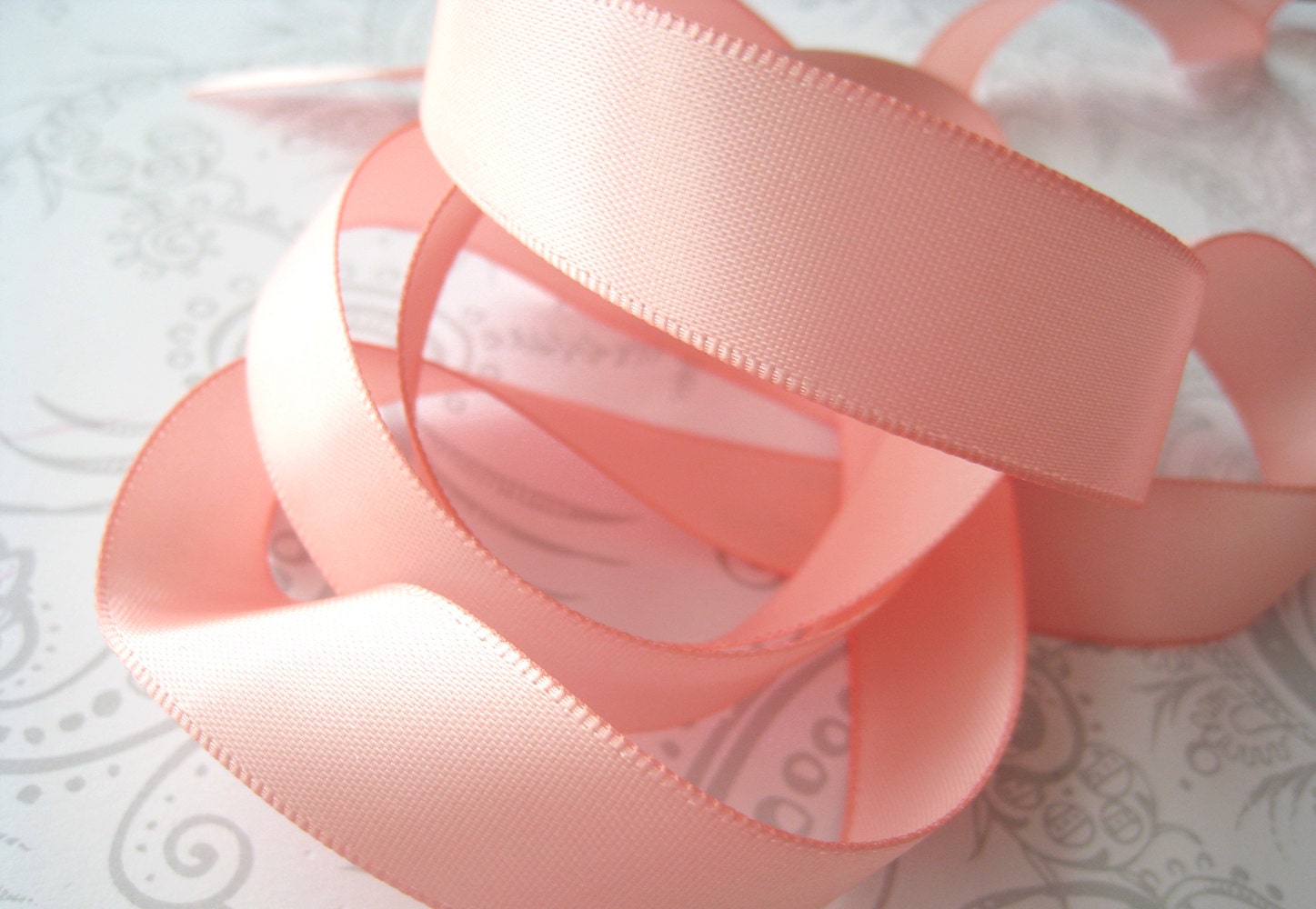Peach Satin Ribbon 5/8 3 yards 16mm Blush Pink Etsy