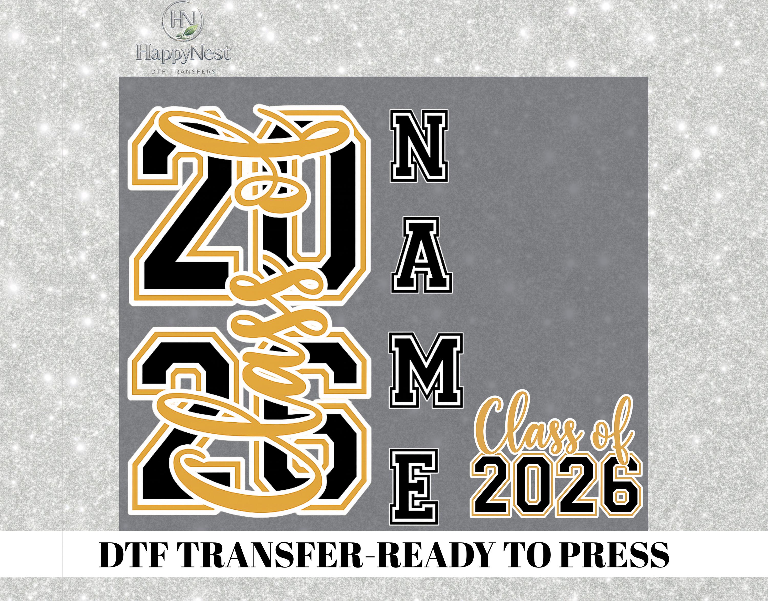 Graduate Transfer Class of 2026 DTF Transfers, Senior 2026 Graduation Iron on Print ...