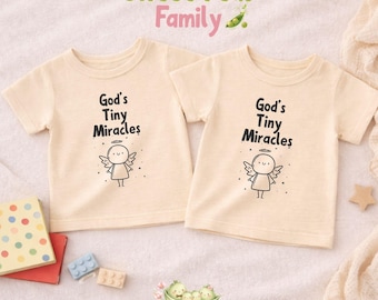 God's Tiny Miracles Twin Toddler Shirts, Twin Kids Shirts, Faith Inspired Twin Outfit, Christian Twin Gift, Blessed Twins Matching Tees