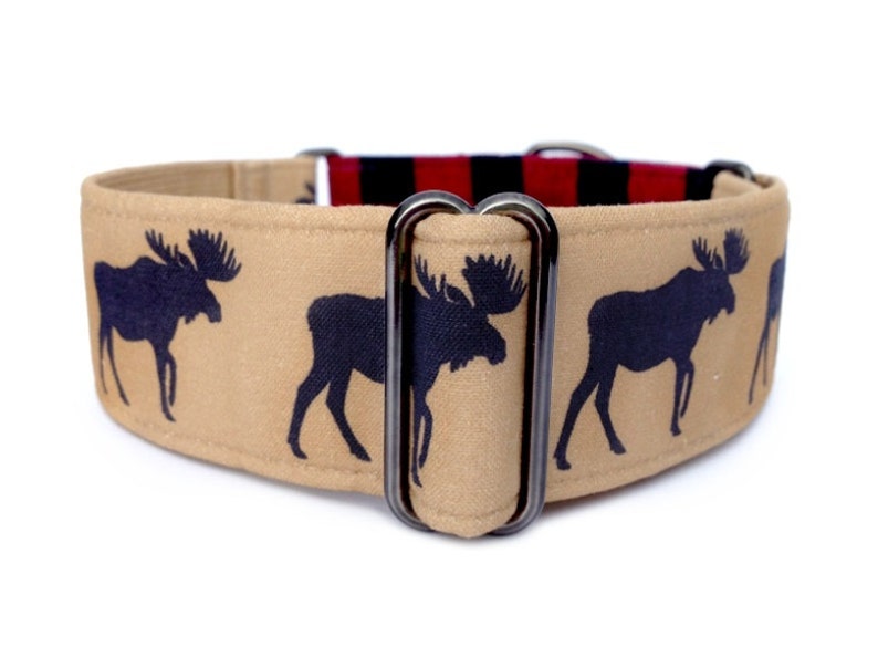 Moose Lodge Martingale Dog Collar or Buckle Collar Red and Etsy