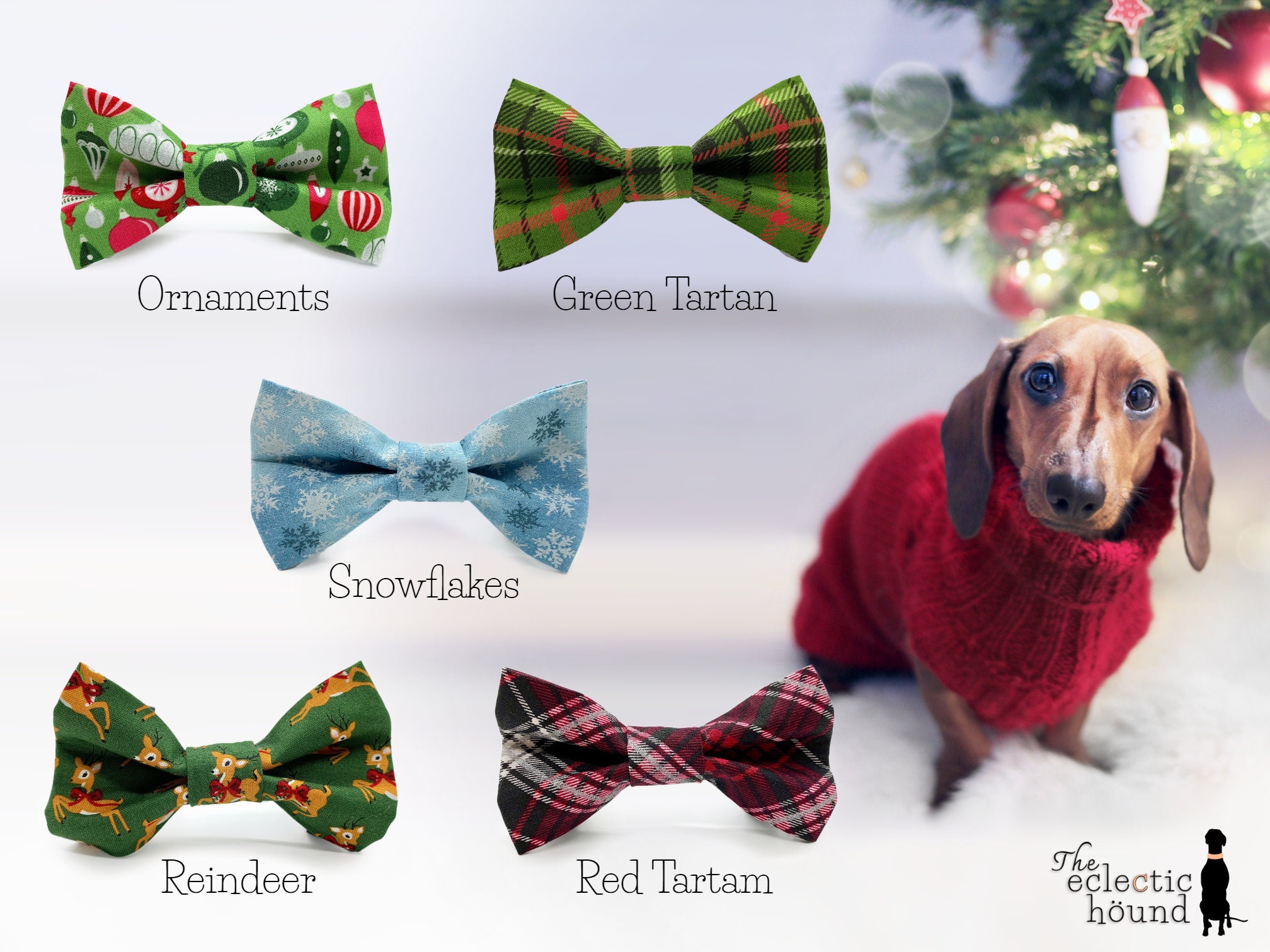 Weihnachts Hundehalsband Mit Fliege – Süßes Mode-Accessoire Für Kleine & Mittelgroße Hunde, Größe M