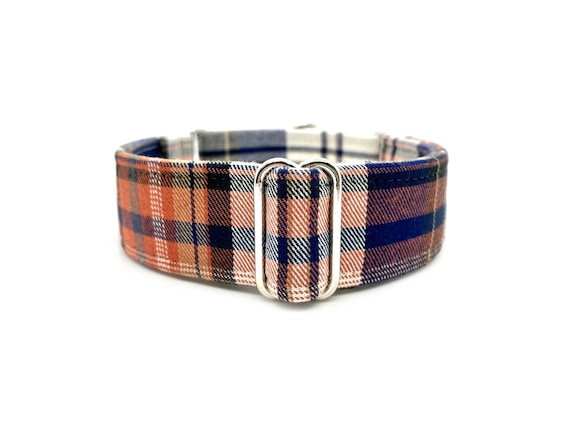 Campsite Plaid Flannel Martingale OR Buckle Dog Collar: Custom Made to Order Tartan Plaid Autumn Flannel Pet Collar