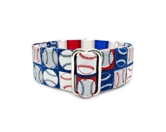 Collare per cani American All-Star Martingale di taglia piccola o media con fibbia a sgancio laterale: collare estivo da baseball per animali domestici