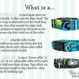 Weekend Plaid Martingale OR Side Release Buckle Dog Collar Neutral Blue and Gray Casual Classic Tartan Plaid Fabric Wrapped Boy Pet Collar image 7