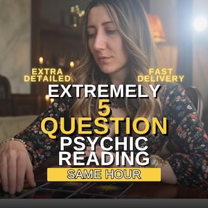 5 Question Psychic Intuitive Medium Reading-Same Hour Reading-fast Tarot-Astrology Insight-Quick Answers-telepathy reading-Psychic Advice