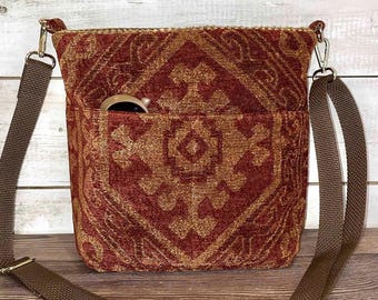 Paloma Crossbody tapestry bag w/ outside pockets